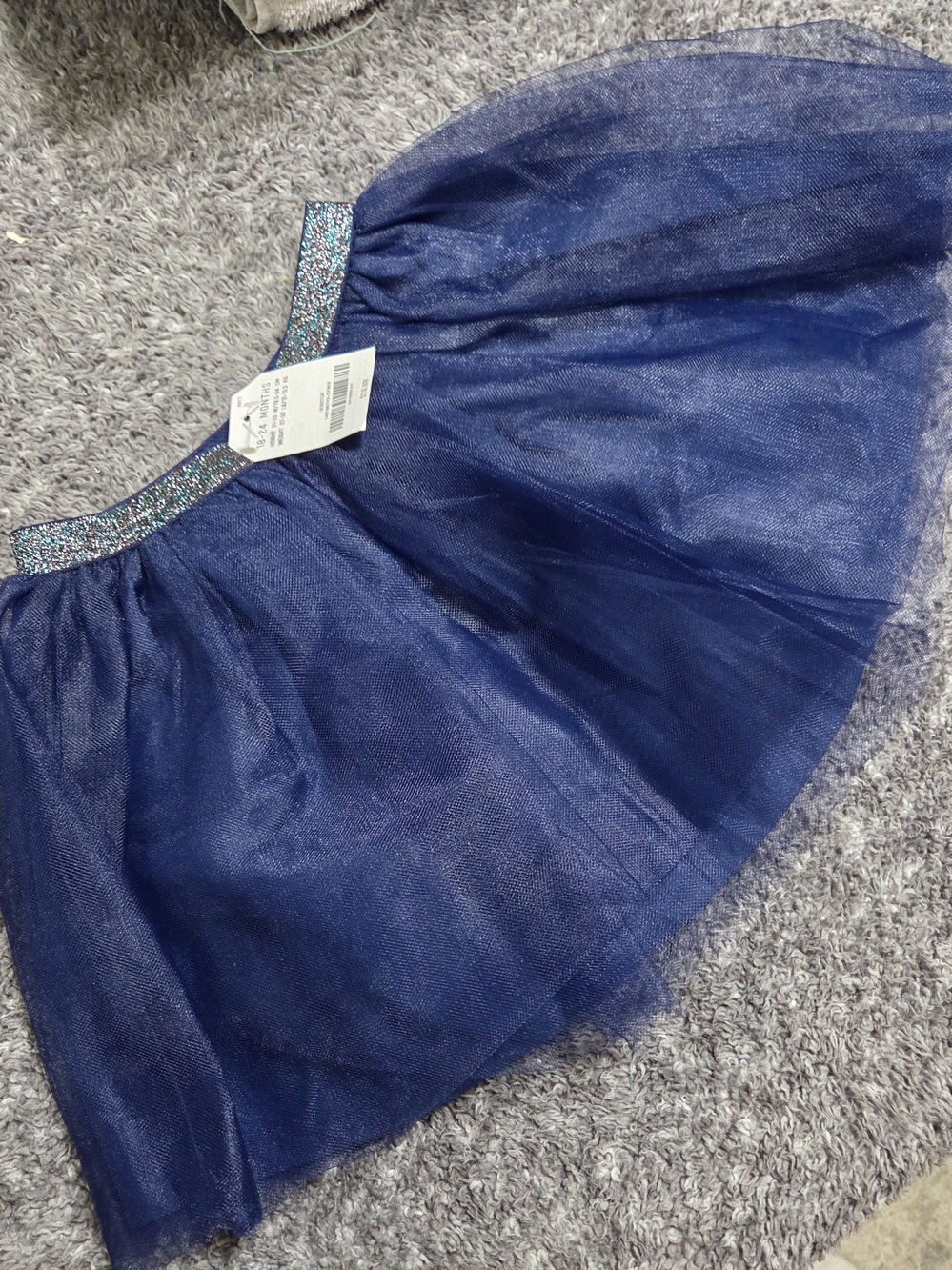 Crazy 8 Navy Tulle Skirt with Sparkle Waistband